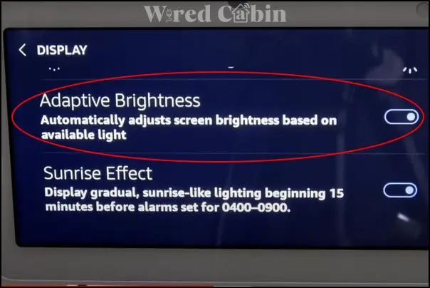 Adaptive brightness turn on