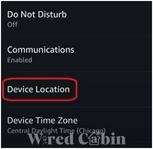 tap on Device location