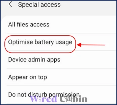Tap on the Battery optimization feature