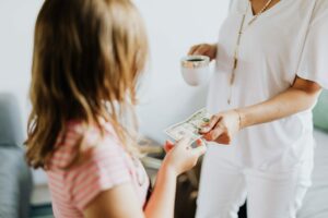 improving family income and giving money to a child